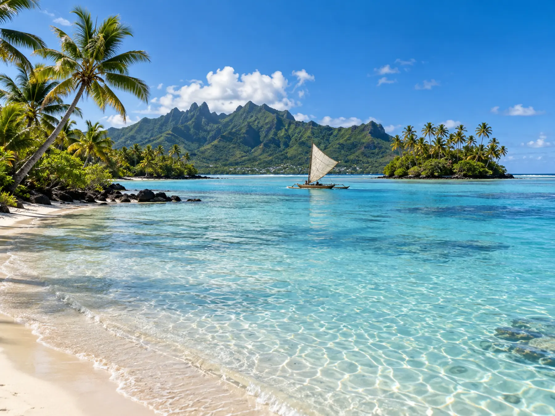 Vibrant Rarotonga island scene