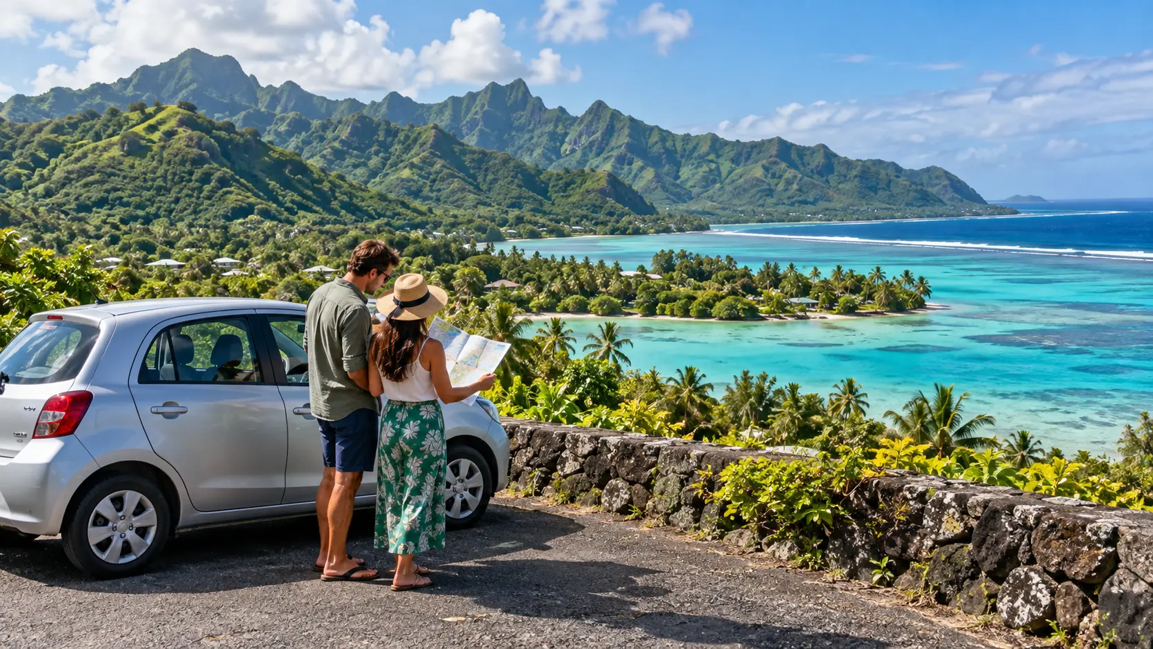Vibrant Rarotonga island scene