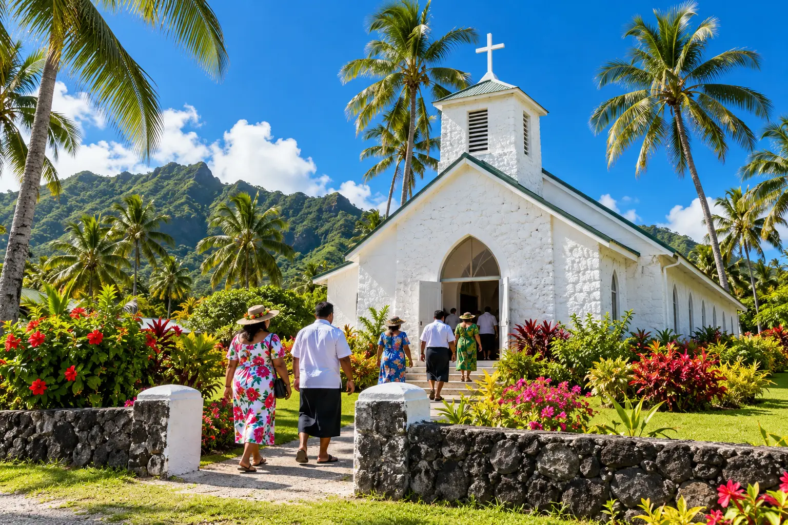 Vibrant Rarotonga island scene