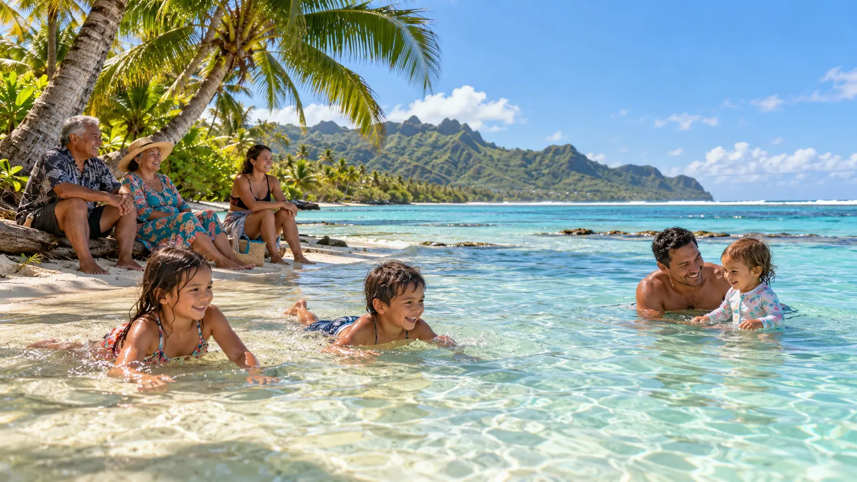 Vibrant Rarotonga island scene