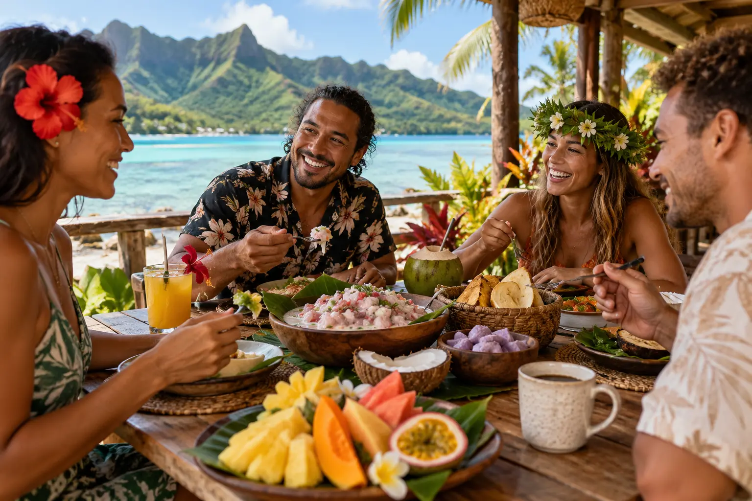 Vibrant Rarotonga island scene