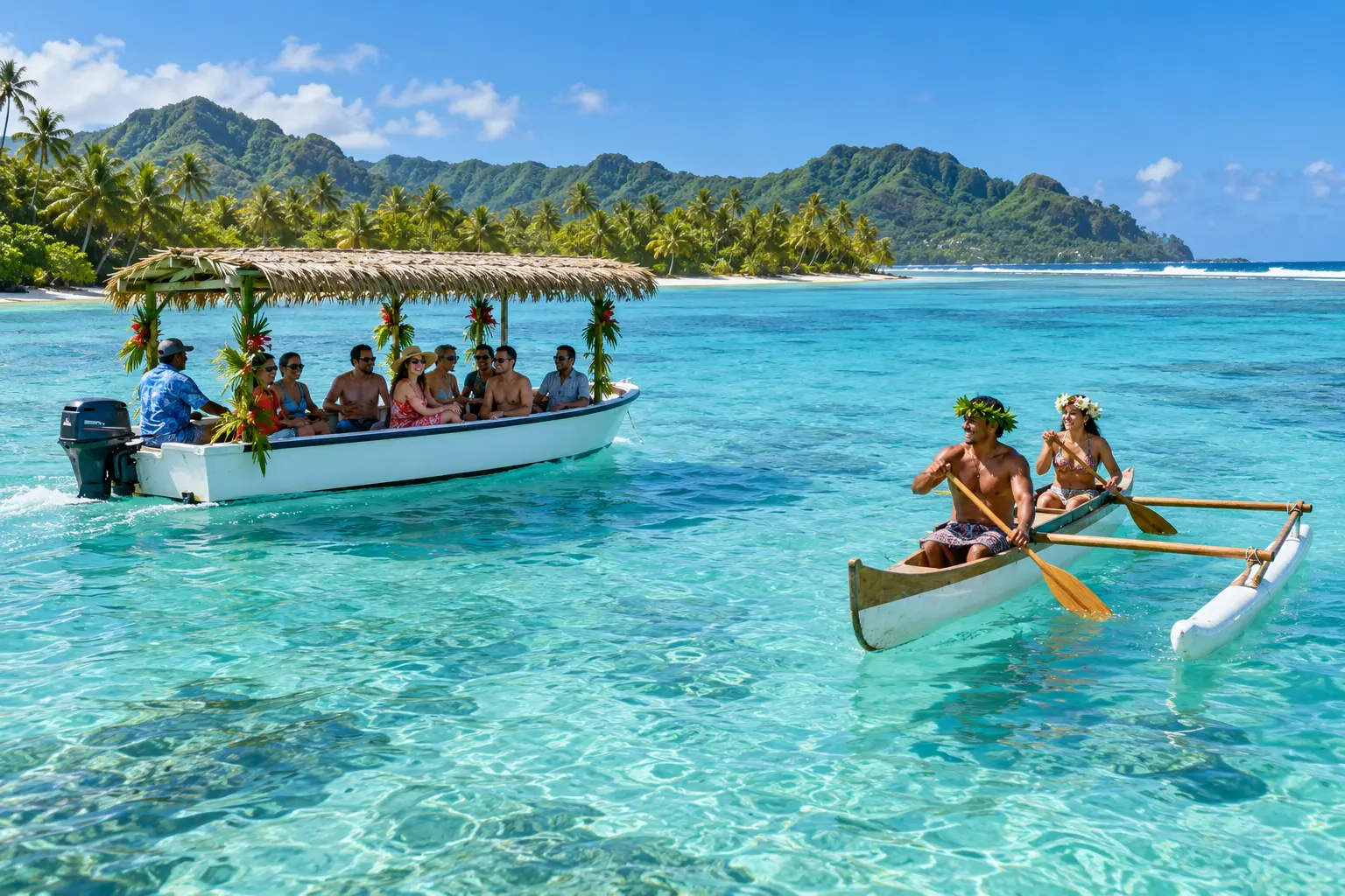 Vibrant Rarotonga island scene