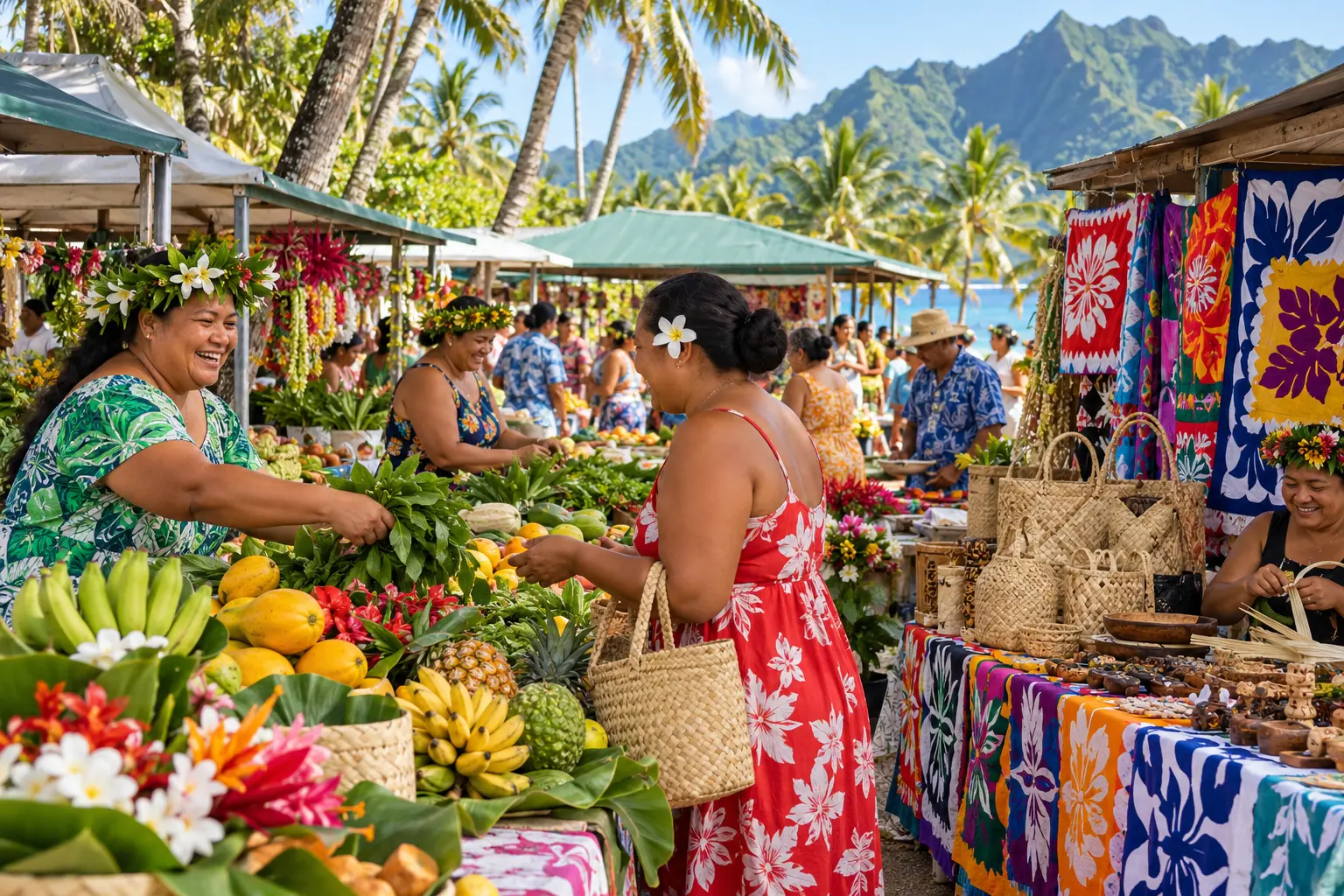 Vibrant Rarotonga island scene