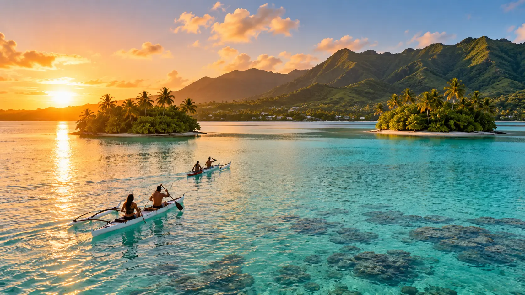 Vibrant Rarotonga island scene
