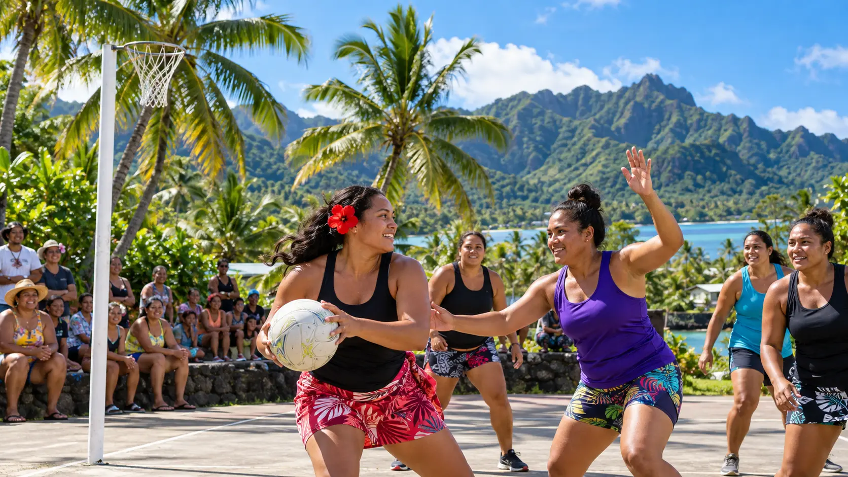 Vibrant Rarotonga island scene