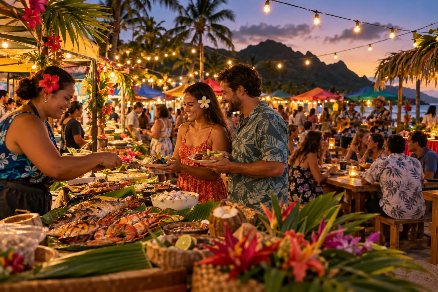 Vibrant Rarotonga island scene