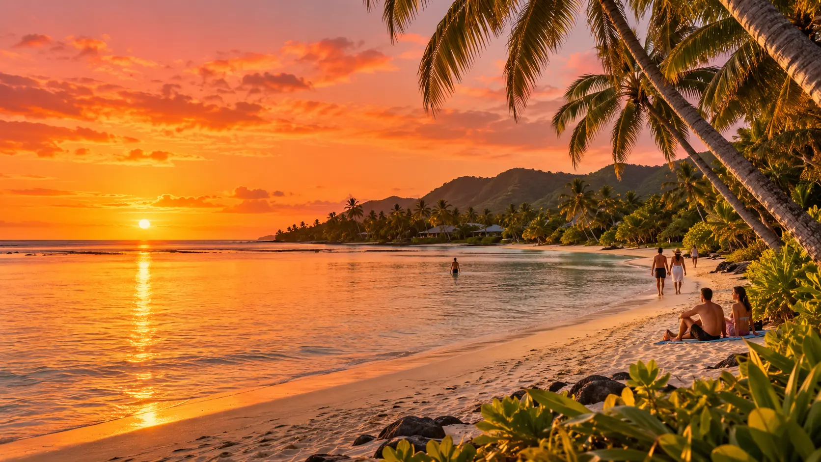 Vibrant Rarotonga island scene